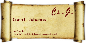 Csehi Johanna névjegykártya